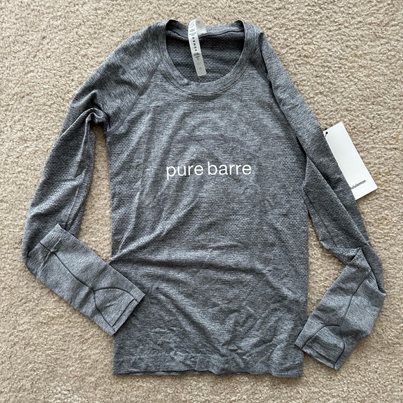 Pure Barre Tops - NWT pure barre lululemon long sleeve swiftly gray collab